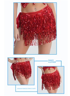 Loquat Squality Women Belly Dance Scarf Red  - Image 2