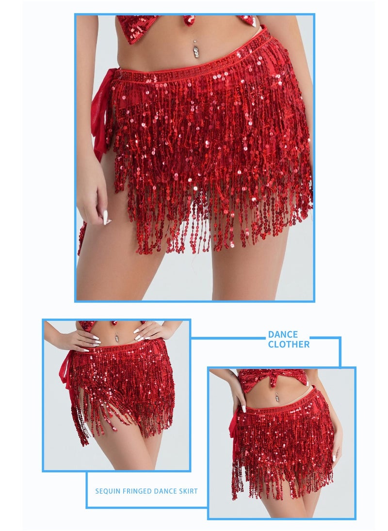 Loquat - Squality Women Belly Dance Scarf Red - Image 1