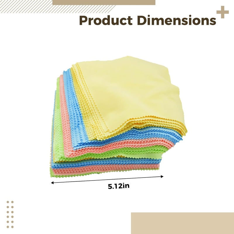 Eyeglass Cleaning Cloth Microfiber 100 Pcs, Pre-Cut Vibrant Color Fabric Squares, Fiber Material, for Glasses Phones Cameras, Ideal Sewing and Patchwork - Image 4