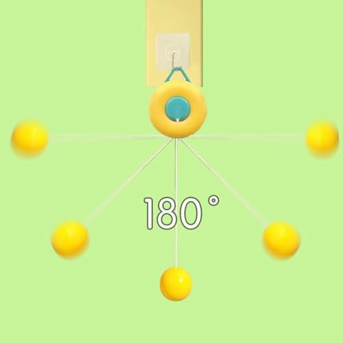 BELOXY Kids Indoor Hanging Table Tennis Trainer Set, 2 Rackets & 3 Balls, Adjustable Height Self Training Game (Pack of 1) - Image 2