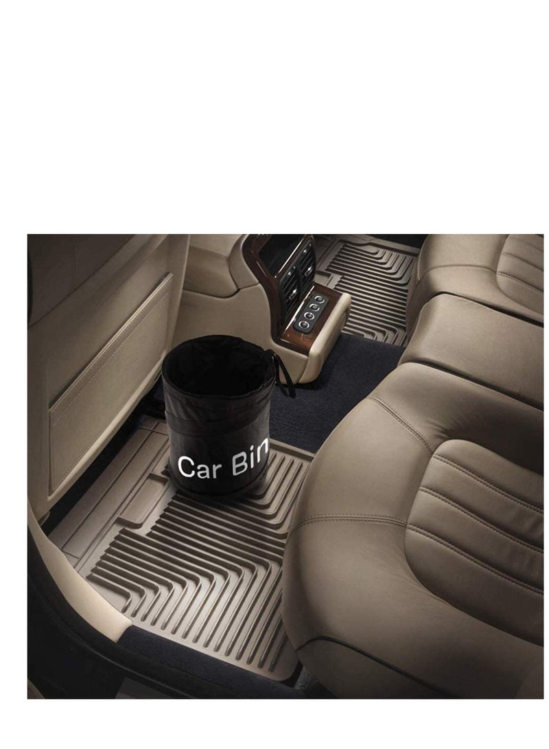 SYOSI Car Bin, Car Organiser, Foldable and Waterproof Auto Trash Bag with Lid and Side Pockets, Car Boot Organiser for Car/SUV/Truck/Minivan/Auto Car Bin (Black) - Image 5
