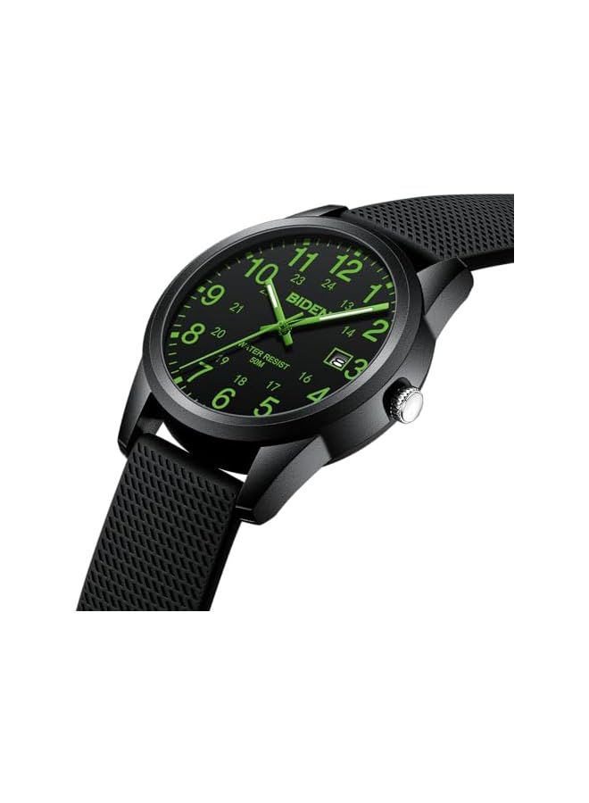 BIDEN Mens Watches Analog Quartz Sports Unisex 30M Waterproof Nurse Watch for Men Women Medical Professionals Military Time with Second Hand Glowing Easy to Read Dial - Image 3