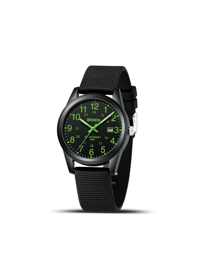 BIDEN Mens Watches Analog Quartz Sports Unisex 30M Waterproof Nurse Watch for Men Women Medical Professionals Military Time with Second Hand Glowing Easy to Read Dial - Image 1