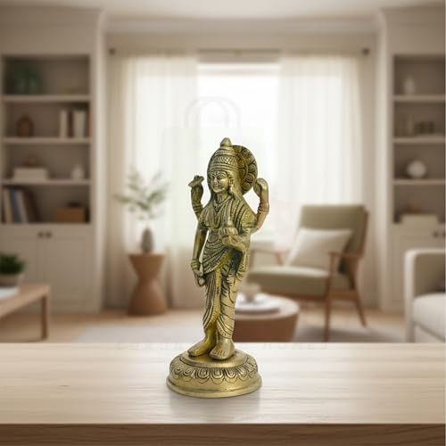 TREE MAISON CORONATING HOMES Brass Dhanvantri Statue | Weight - 1012gm Approx | Idol | Feng Shui Remedies | Home Decor | Decorative Items | Vastu Remedy | God of Ayurveda/Medicine Statue - Image 3
