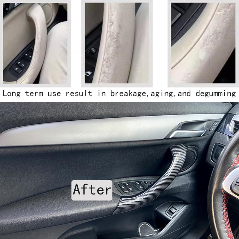 CHUANGHUI Car Door Handle for BMW X2 F39 X1 F48 2016-2021 Interior Door Handles Replace Cover Car Door Handle Accessories (Carbon Fiber Color) Moisture wear upgraded quality - Image 2