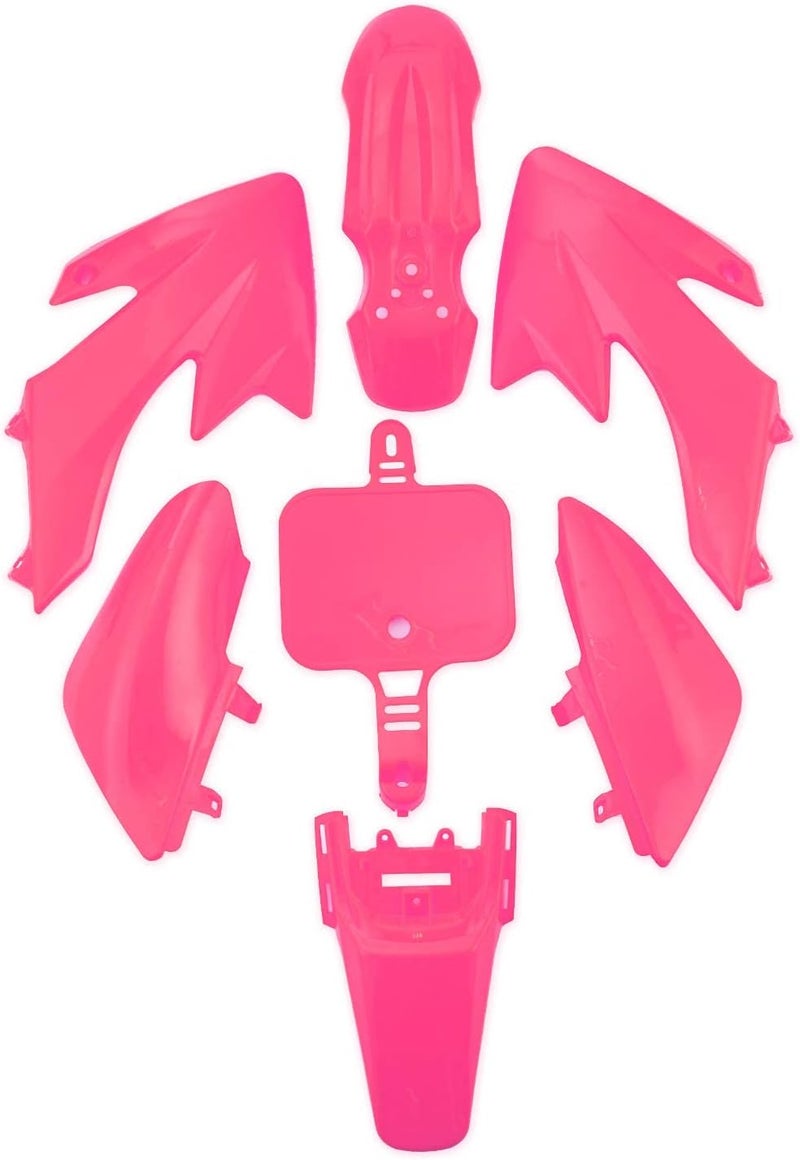 necaces Plastic Fender Fairing Kit Set,Plastic Body Fender Kit for XR50 CRF50 Chinese Mini Dirt Bikes(Pink)… - Image 1