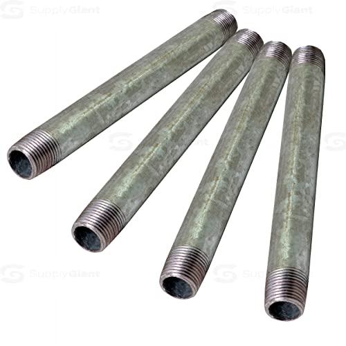 SUPPLYGIANT Supply Giant OQHM1412-4 Steel Nipple Pipe, 1/4'' x 12", Galvanized - Image 3