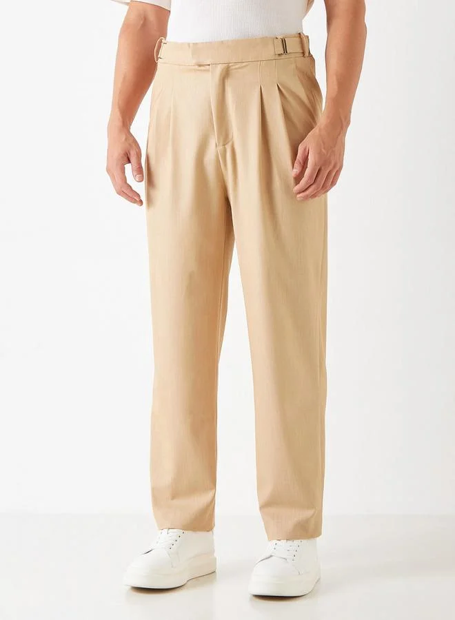 Iconic Iconic Regular Fit Pants with Flexi Waist and Pockets