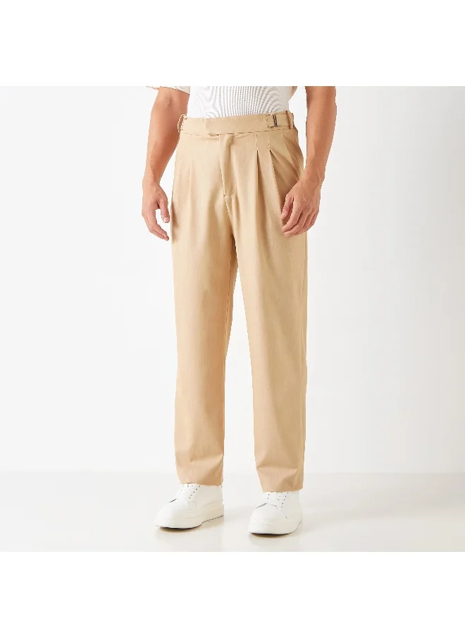 Iconic Iconic Regular Fit Pants with Flexi Waist and Pockets