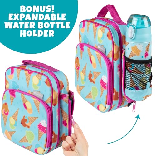 Bentology Premium Insulated Lunch Box for Girls- Built to Last w Solid Metal Frame & Superior Hot/Cold Retention- Heavy-Duty Zippers & Tear-Resistant Waterproof Fabric, Kids Tote w Bottle Holder & Snack Pocket - Image 3