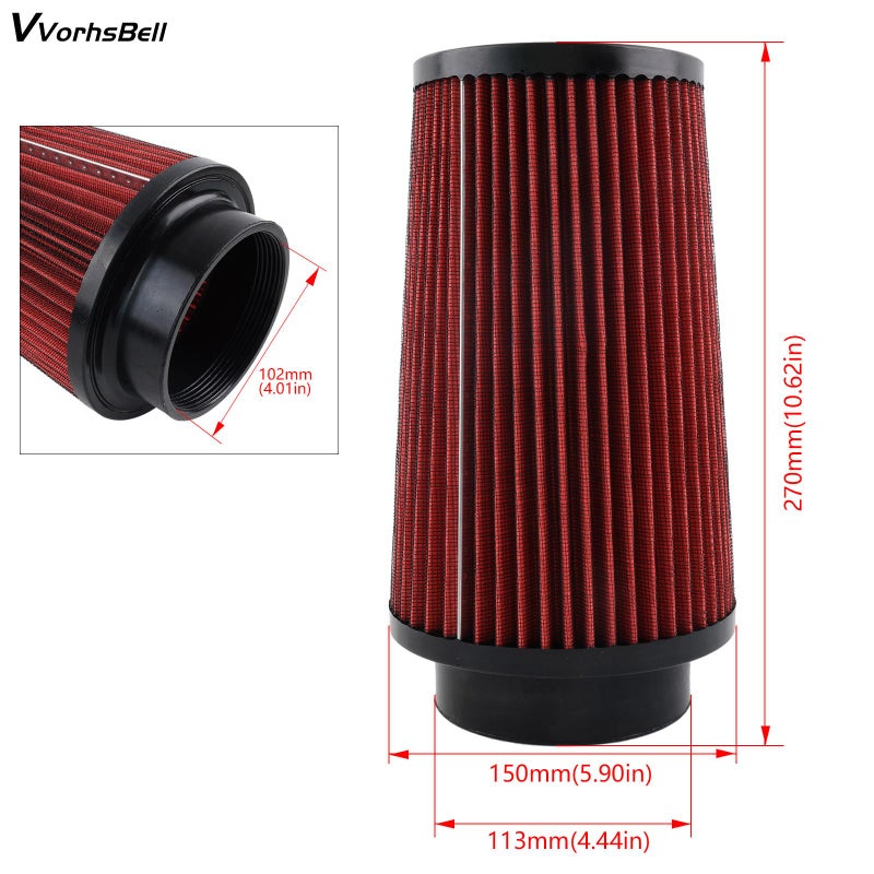 VVORHSBELL 6.0 Powerstroke Cold Air Intake Kitï¼Œ4â€³Cold Air Intake Pipe Kit with Oiled Filter Compatible with 2003-2007 Ford F250 F350 F450 Excursion 6.0L Powerstroke Diesel - Image 2