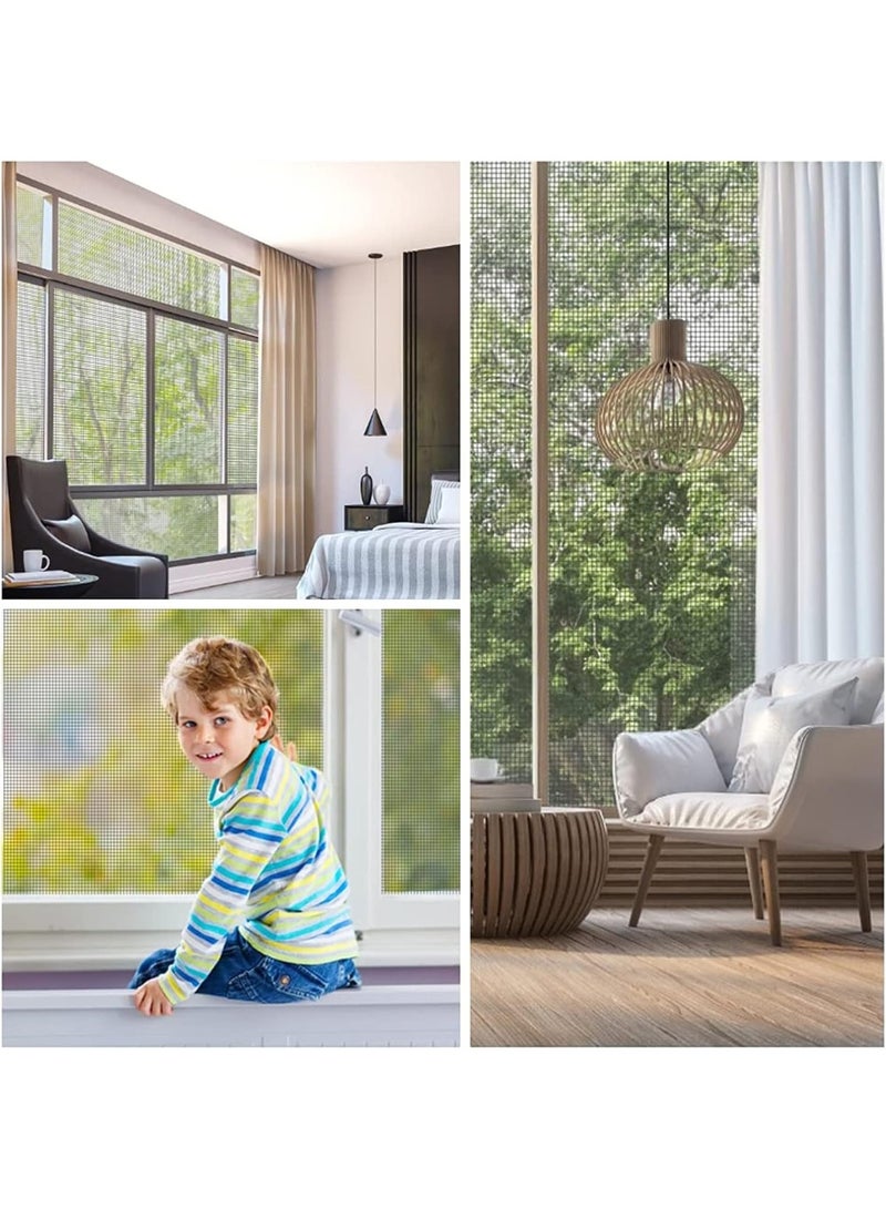 GMORO Fly Screens for Windows 120 X 250 cm Window Screen Net Cuttable Washable and Anti Scratch Grey - Image 3
