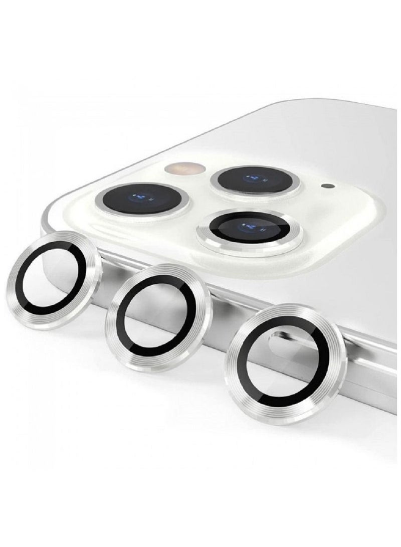 CATANES 3-piece Camera Lens Protector for iPhone 13 Pro Max and 13 Pro Tempered Glass Shield HD Ultra Thin Film Silver - Image 1