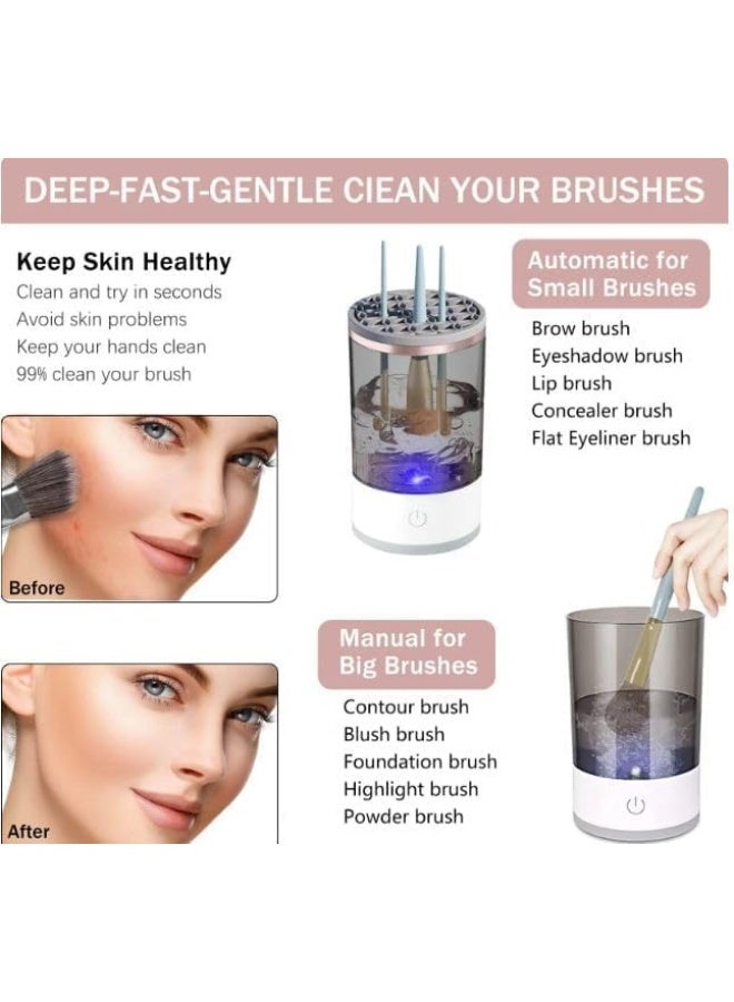 Generic Electric Makeup Brush Cleaner & Dryer | Automatic Makeup Brush Washing Machine | Deep Cleaning One-Button Operation | USB Rechargeable Transparent Design | Suitable for All Makeup Brushes - Image 4