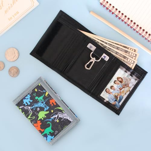 Lamiza Dinosaur Dino Kids Wallet for Boys, Ages 4-8, Magic Sticker, Coin Pocket, RFID Protection - Image 2