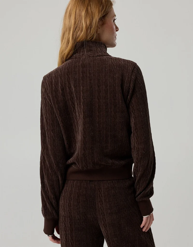 Aerie  OFFLINE By Aerie Cable Lounge Full Zip Sweater for Women | Best Price UAE