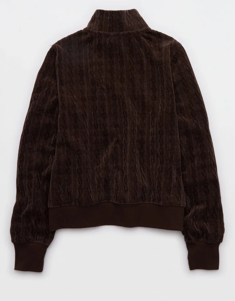 Aerie  OFFLINE By Aerie Cable Lounge Full Zip Sweater for Women | Best Price UAE
