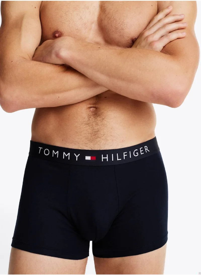 TOMMY HILFIGER Men's 3 Pack Logo Trunks - Cotton, Multicolour