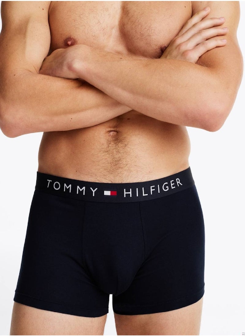 TOMMY HILFIGER Men's 3 Pack Logo Trunks - Cotton, Multicolour  - Image 2