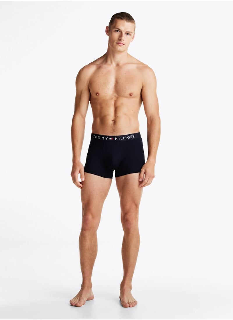 TOMMY HILFIGER - Men's 3 Pack Logo Trunks - Cotton, Multicolour - Image 1