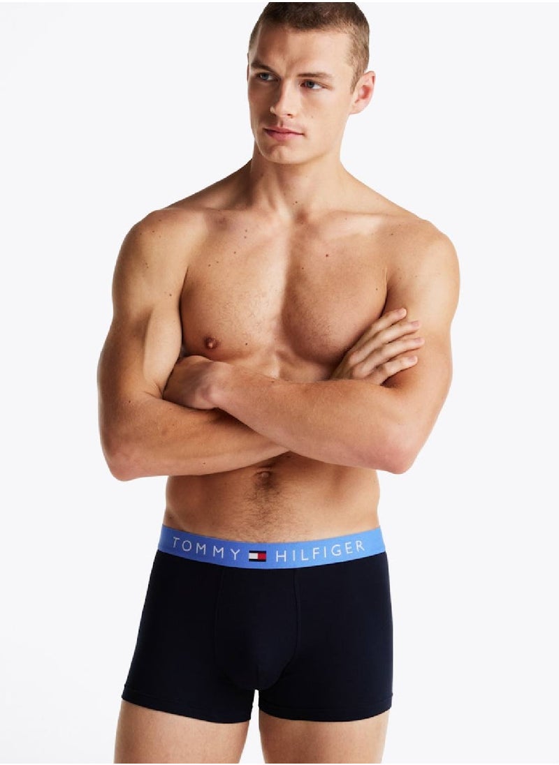 TOMMY HILFIGER Men's 3 Pack Logo Trunks - Cotton, Multicolour  - Image 3