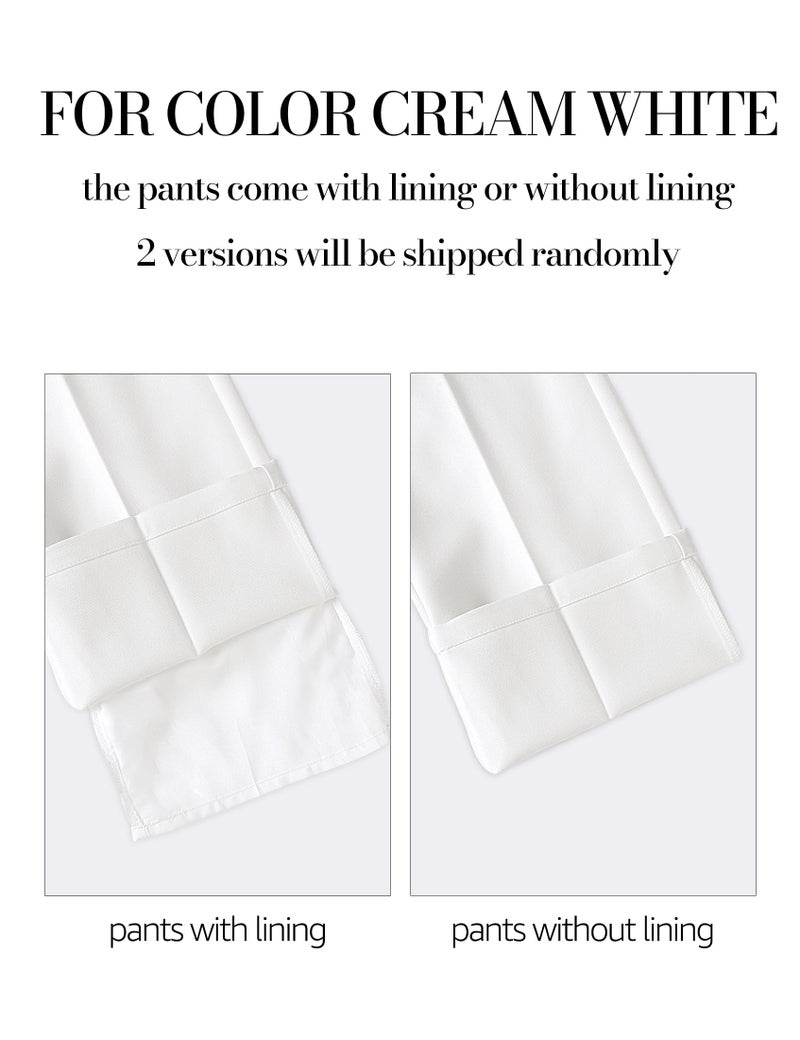 luvamia Women's Two Piece Sets Pants Suits Dressy Business Casual Outfits Professional Blazer Pantsuits Set Work Office Cream White Medium Fits US 8-10 - Image 4