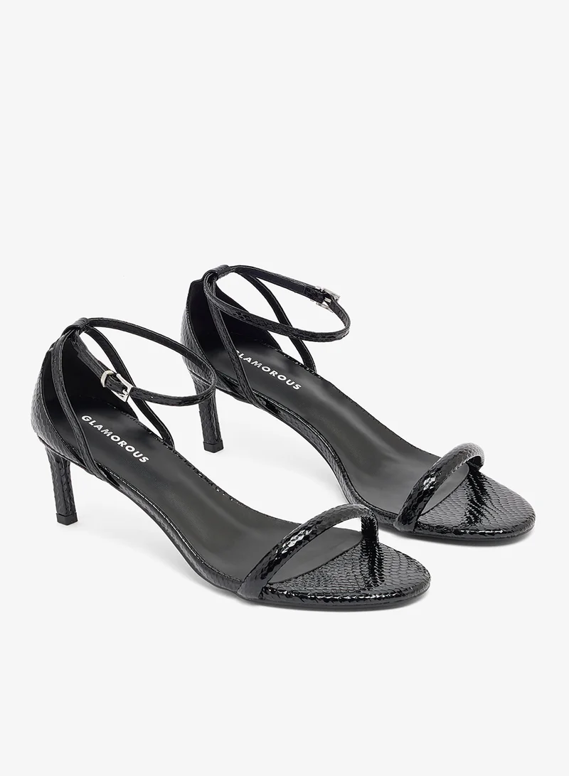 GLAMOROUS Casual Ankle Strap Heeled Sandals