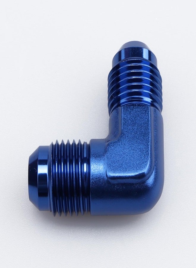 AC PERFORMANCE Aluminum Oil Fitting 90 Degree Elbow -6 AN Male to -6AN Male Flare Union Fuel Fitting, AN6 Male coupler coupling, Blue - Image 3