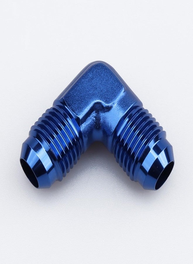 AC PERFORMANCE Aluminum Oil Fitting 90 Degree Elbow -6 AN Male to -6AN Male Flare Union Fuel Fitting, AN6 Male coupler coupling, Blue - Image 2