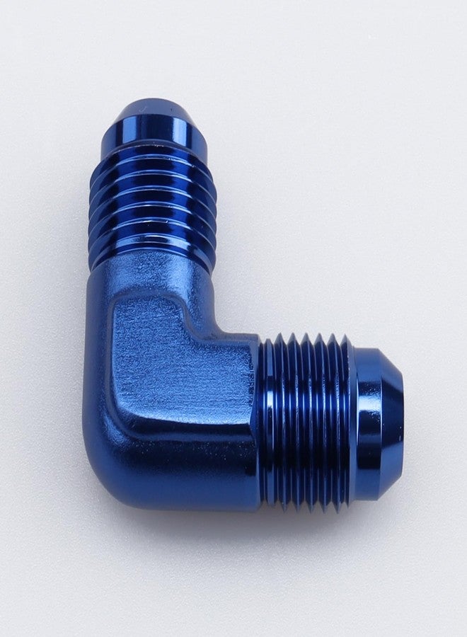 AC PERFORMANCE Aluminum Oil Fitting 90 Degree Elbow -6 AN Male to -6AN Male Flare Union Fuel Fitting, AN6 Male coupler coupling, Blue - Image 4