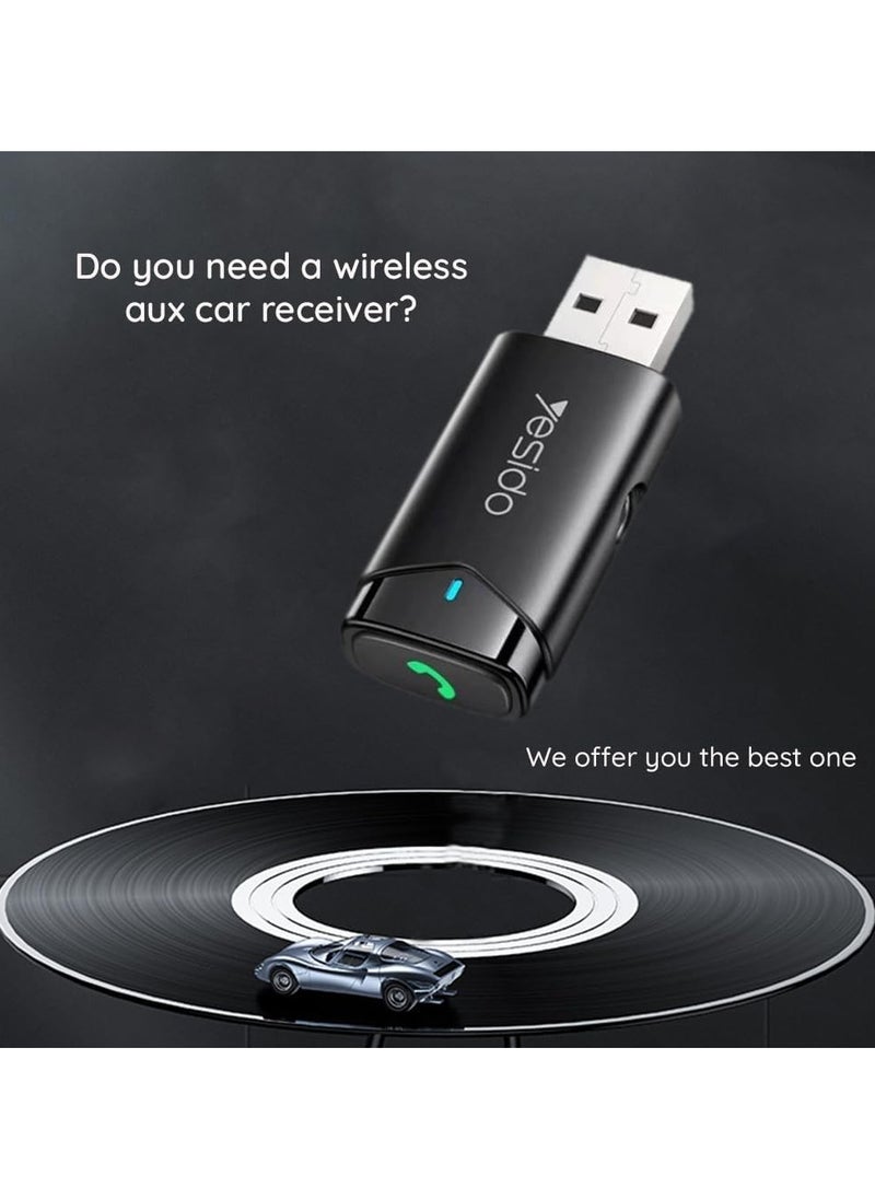 YAU40 USB Transmitter Wireless Aux Adapter Audio Receiver