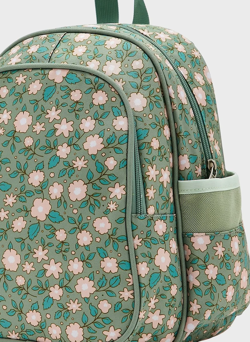 A Little Lovely Company Backpack Blossoms Sage Insulated