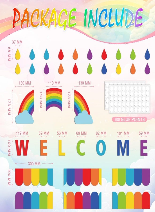 Feifeiya Back to School Rainbow Classroom Door Cutouts Set Bulletin Board Decorations Welcome Back First Day Cutouts Classroom Wall Door Decor for Preschool Elementary Middle School(Rainbow) - Image 2