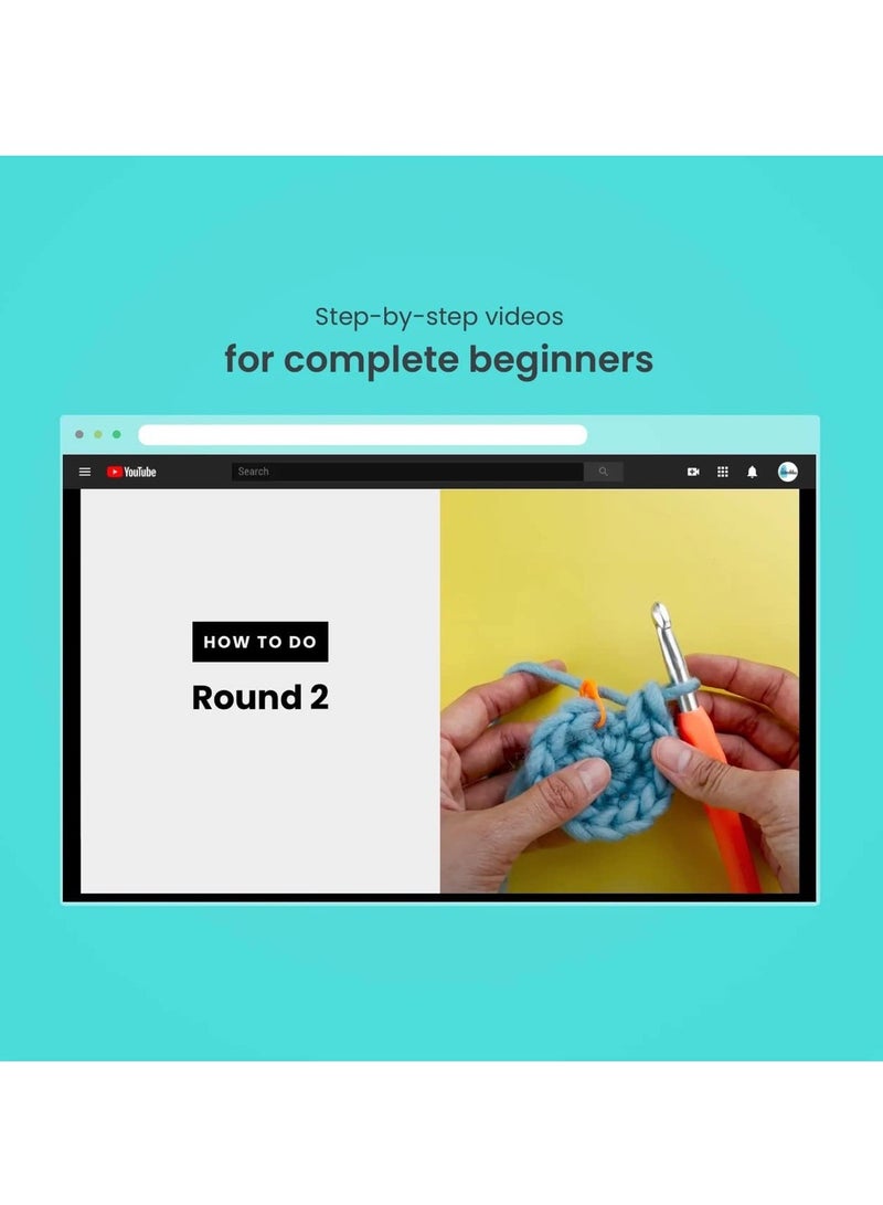 سيوسي طقم كروشيه للمبتدئين على شكل أسد مع غزل سهل، مجموعة كروشيه كاملة للحيوانات للمبتدئين مع دروس فيديو خطوة بخطوة، هدية لأعياد ميلاد الأولاد والبنات - Image 3