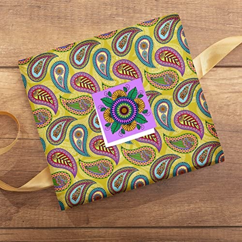 Ambiyaa 30 Pcs 6.5 cm x 6.5 cm Handmade Gift Tags in Mandala Paisley & Floral Designs,30 Labels - Image 4