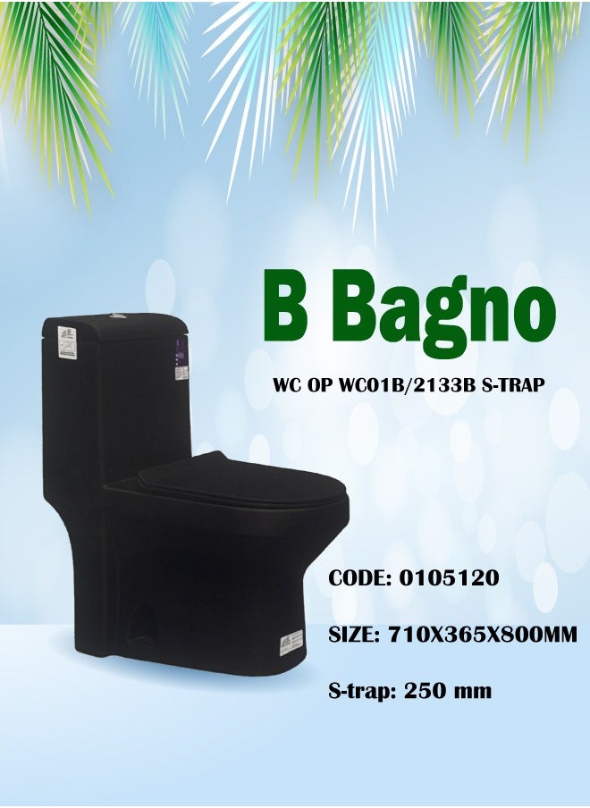 ب الحمام مرحاض إيطالي قائم على الأرض بدون حافة من ماركة b bagno موديل رقم WC01B  - Image 1