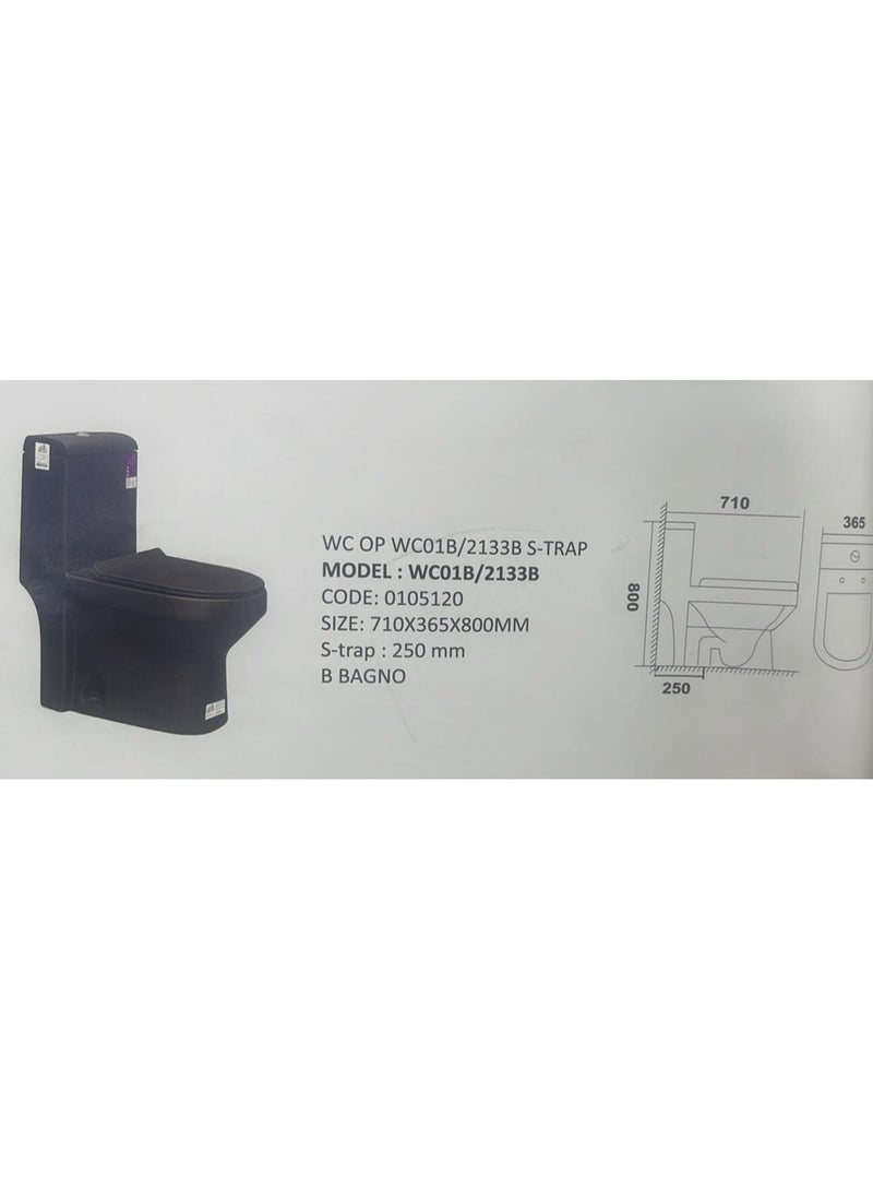 ب الحمام مرحاض إيطالي قائم على الأرض بدون حافة من ماركة b bagno موديل رقم WC01B  - Image 2