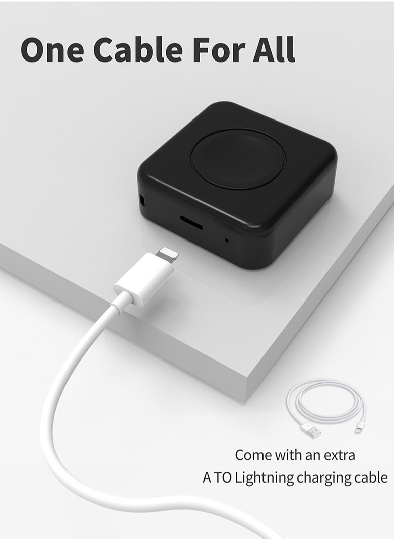 Manopola - Portable Charger for Apple Watch Battery Pack with Fast Charging for iWatch,Compact 1200mAh Wireless Magnetic Power Bank with Keychain for Apple Watch Series9/8/7/6/5/4/3/2/SE/Ultra/Ultra2 - Image 1