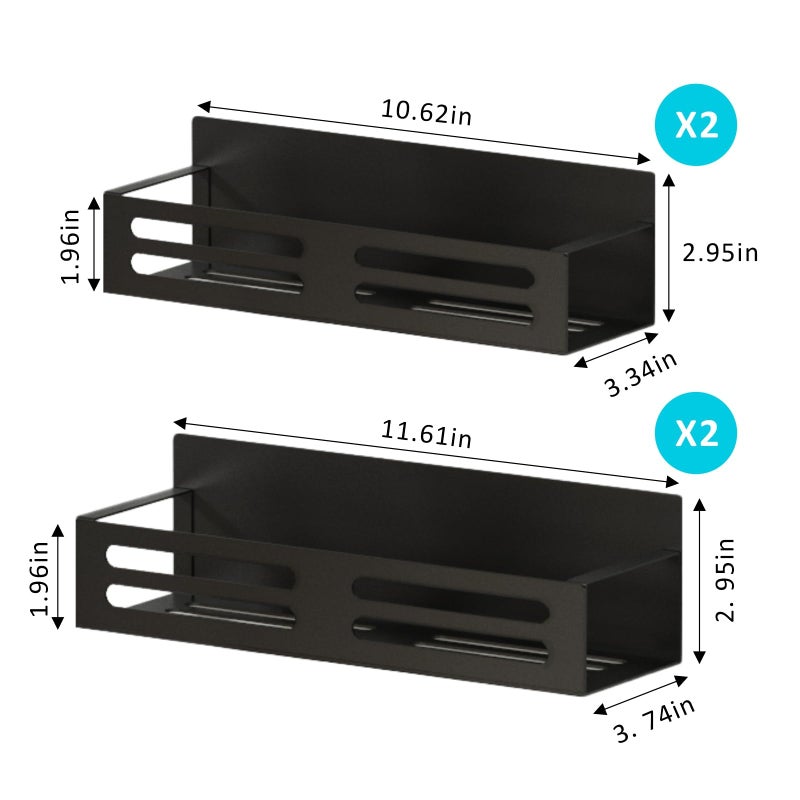 Levesica Magnetic Spice Rack for Refrigerator Metal Spice Rack Organizer Magnetic Shelf 4Pack Pink - Image 5