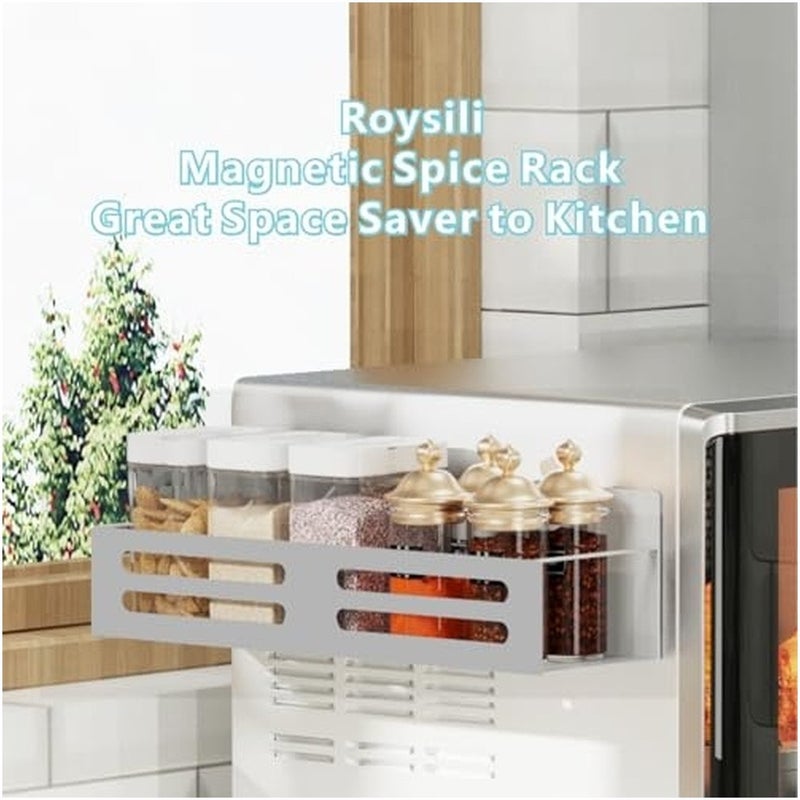Levesica Magnetic Spice Rack for Refrigerator Metal Spice Rack Organizer Magnetic Shelf 4Pack Pink - Image 2