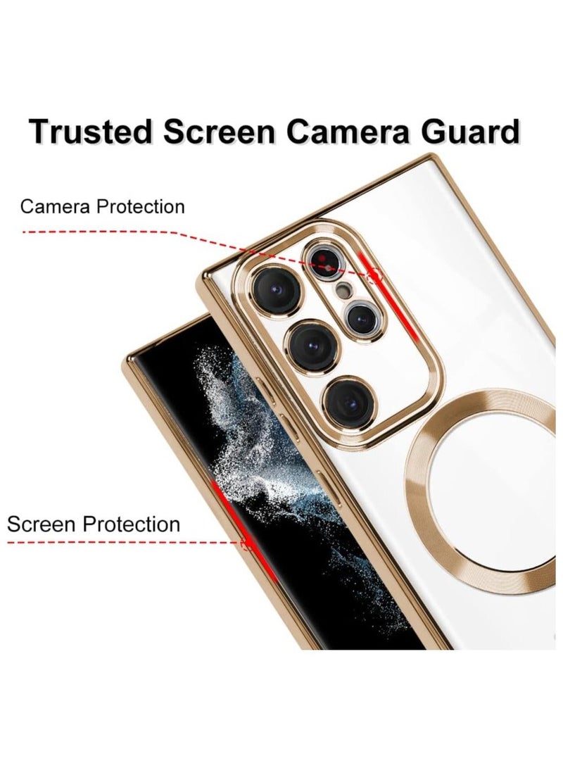IAF ELTERAZONE Magnetic Clear Case for Galaxy S23 Ultra Case,Compatible with MagSafe, Love Heart Design Electroplated Case Soft TPU Shockproof Full Camera Lens Protective Case for Samsung Galaxy S23 Ultra - Image 4
