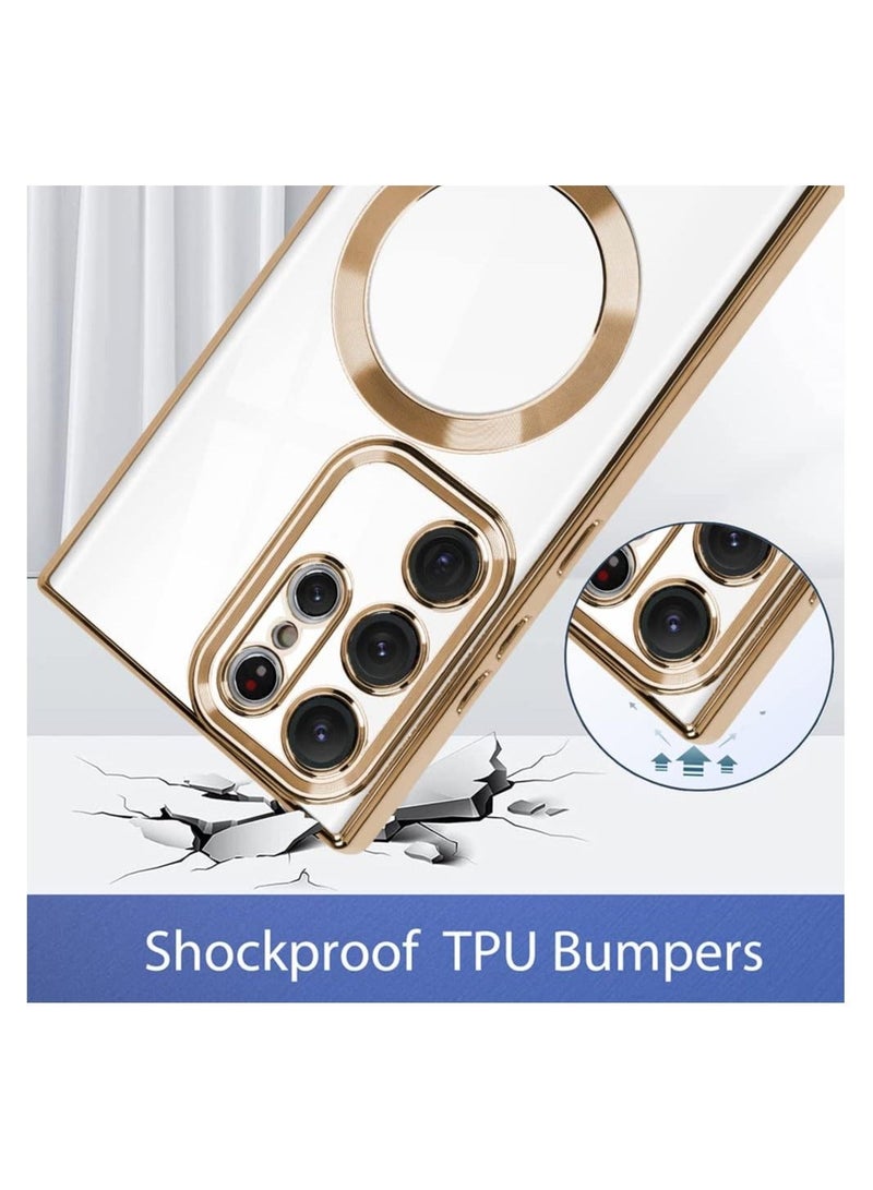 IAF ELTERAZONE Magnetic Clear Case for Galaxy S23 Ultra Case,Compatible with MagSafe, Love Heart Design Electroplated Case Soft TPU Shockproof Full Camera Lens Protective Case for Samsung Galaxy S23 Ultra - Image 2