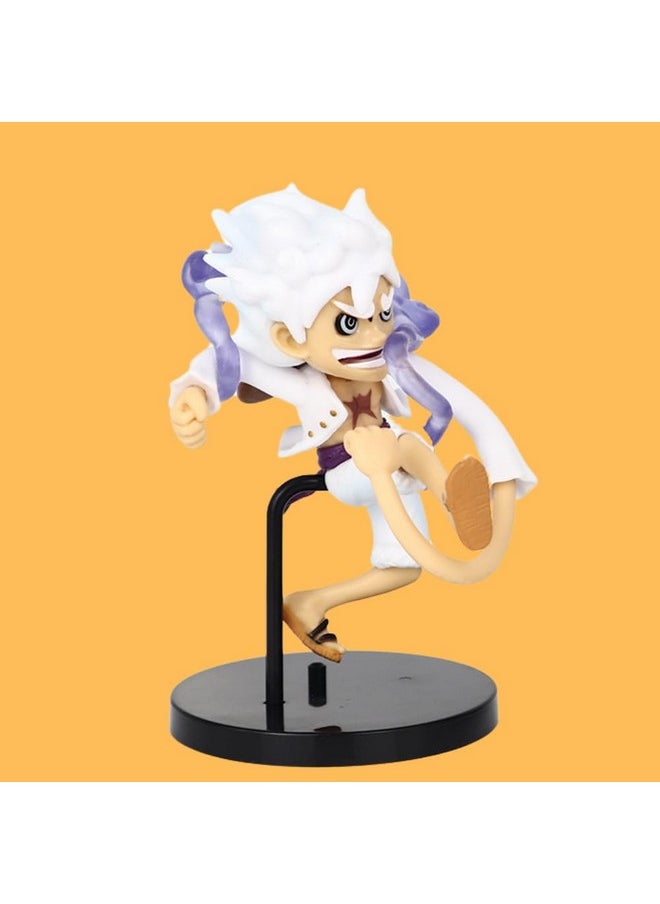 Blue Aura - Blue Aura Monkey D Luffy Gear 5 Action Figure Height -10cm Mini Version PVC Multicolour Figurine for Anime Fans | Luffy Mini Long Hand - Image 1