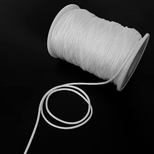 AXLIZER 1PC 54 Yards 2mm Braided Shade Roller Blinds Cord White Pull String Rope, Blinds Lifting Rope, Braided Lift Shade Cord for Aluminum Blind Shade Repair and DIY Crafts Projects - Image 2