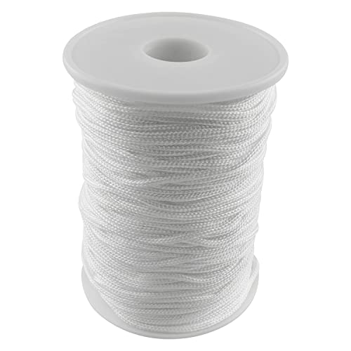 AXLIZER 1PC 54 Yards 2mm Braided Shade Roller Blinds Cord White Pull String Rope, Blinds Lifting Rope, Braided Lift Shade Cord for Aluminum Blind Shade Repair and DIY Crafts Projects - Image 1
