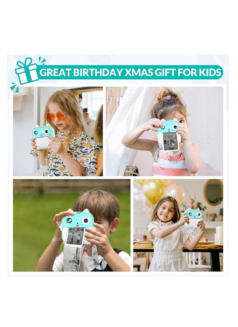 DIGI CORE Digital Camera For Kids 48MP Kids Camera With 32GB SD Card Full HD 1080P Cameras Mini Kids Camera With Instant Print Thermal Printer With 3 Thermal Rolls 2.4Inch Eye Protect Screen Selfie Camera  - Image 3