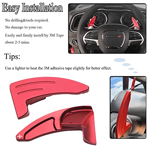 Bentolin Steering Wheel Shift Paddle Extended Shifter Trim Cover for Dodge Challenger Charger Durango RT & Scat Pack 2015-2021, Interior Decoration Accessories for Jeep Grand Cherokee 2014-2021 - Image 4