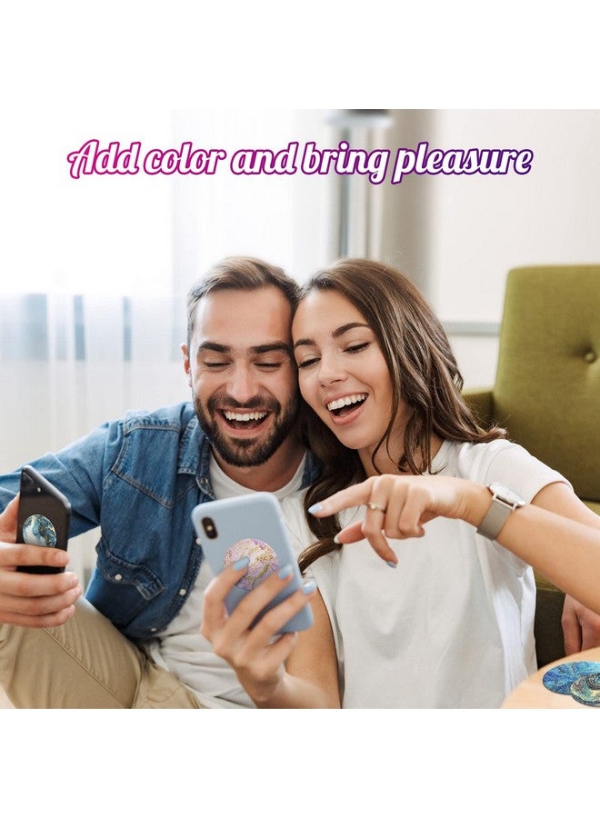 لينوزين 64 قطعة من ملصقات الهدوء للقلق، ملصقات حسية ماندالا، شرائط حسية دائرية ملمسية خشنة، شرائط حسية هادئة، لاصقات رخامية، أدوات تخفيف القلق للبالغين والمراهقين والهواتف (رخام) - Image 5