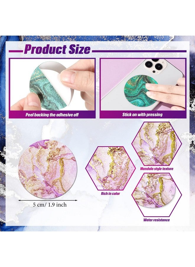 لينوزين 64 قطعة من ملصقات الهدوء للقلق، ملصقات حسية ماندالا، شرائط حسية دائرية ملمسية خشنة، شرائط حسية هادئة، لاصقات رخامية، أدوات تخفيف القلق للبالغين والمراهقين والهواتف (رخام) - Image 2