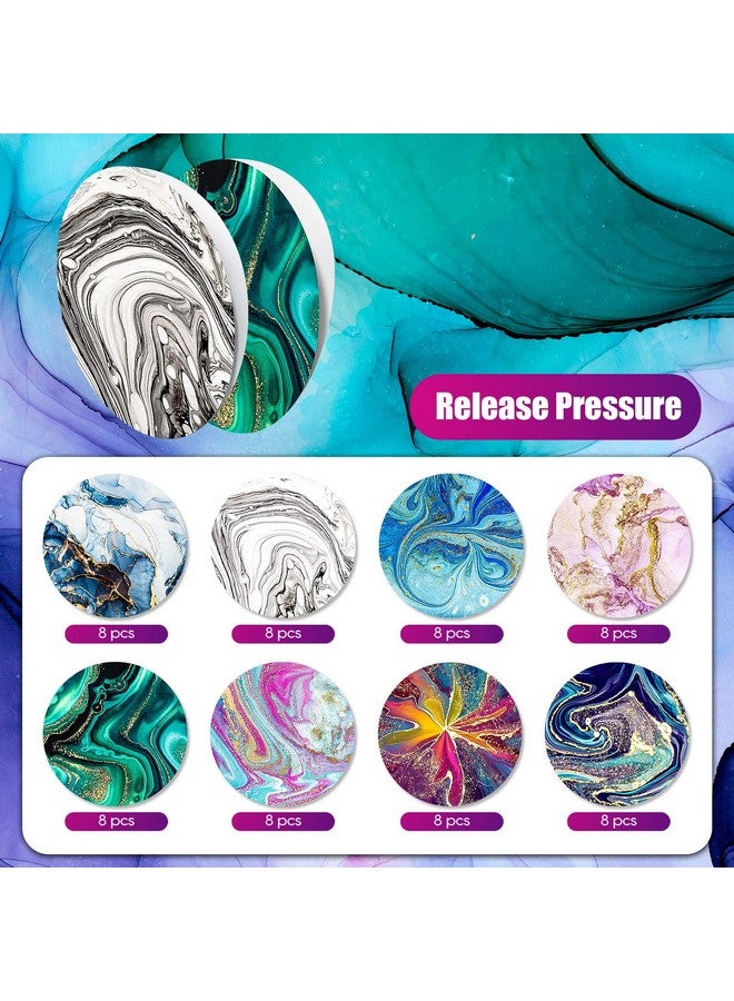 لينوزين 64 قطعة من ملصقات الهدوء للقلق، ملصقات حسية ماندالا، شرائط حسية دائرية ملمسية خشنة، شرائط حسية هادئة، لاصقات رخامية، أدوات تخفيف القلق للبالغين والمراهقين والهواتف (رخام) - Image 4